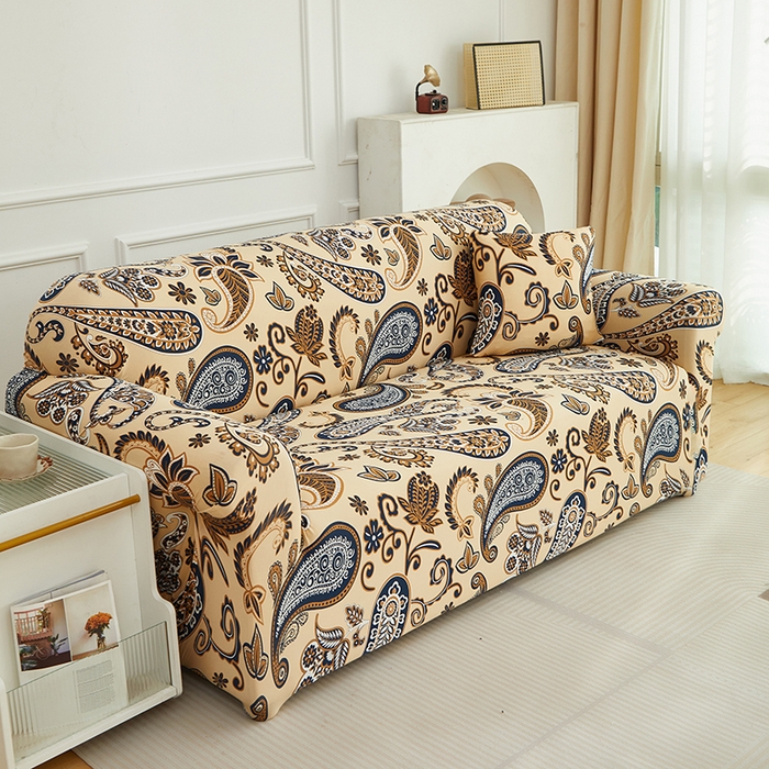 91家纺网 家纺一手货源 找家纺 逐日沙发套 2026新款牛奶丝印花-沙发套 腰果花