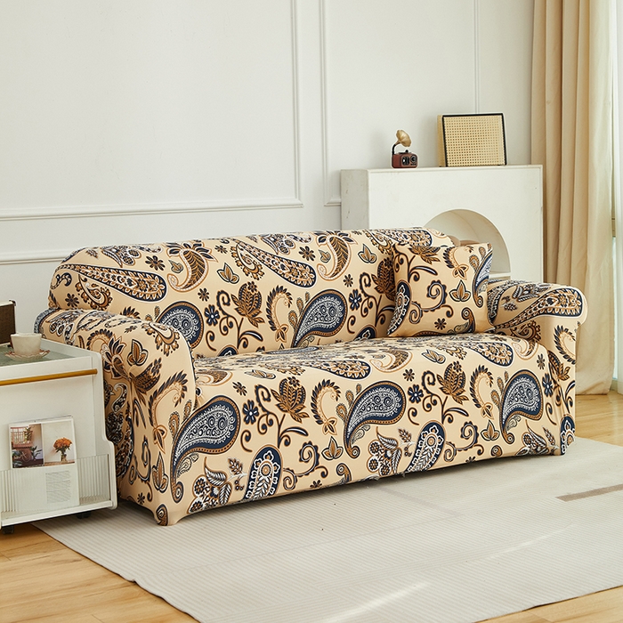 91家纺网 家纺一手货源 找家纺 逐日沙发套 2026新款牛奶丝印花-沙发套 腰果花