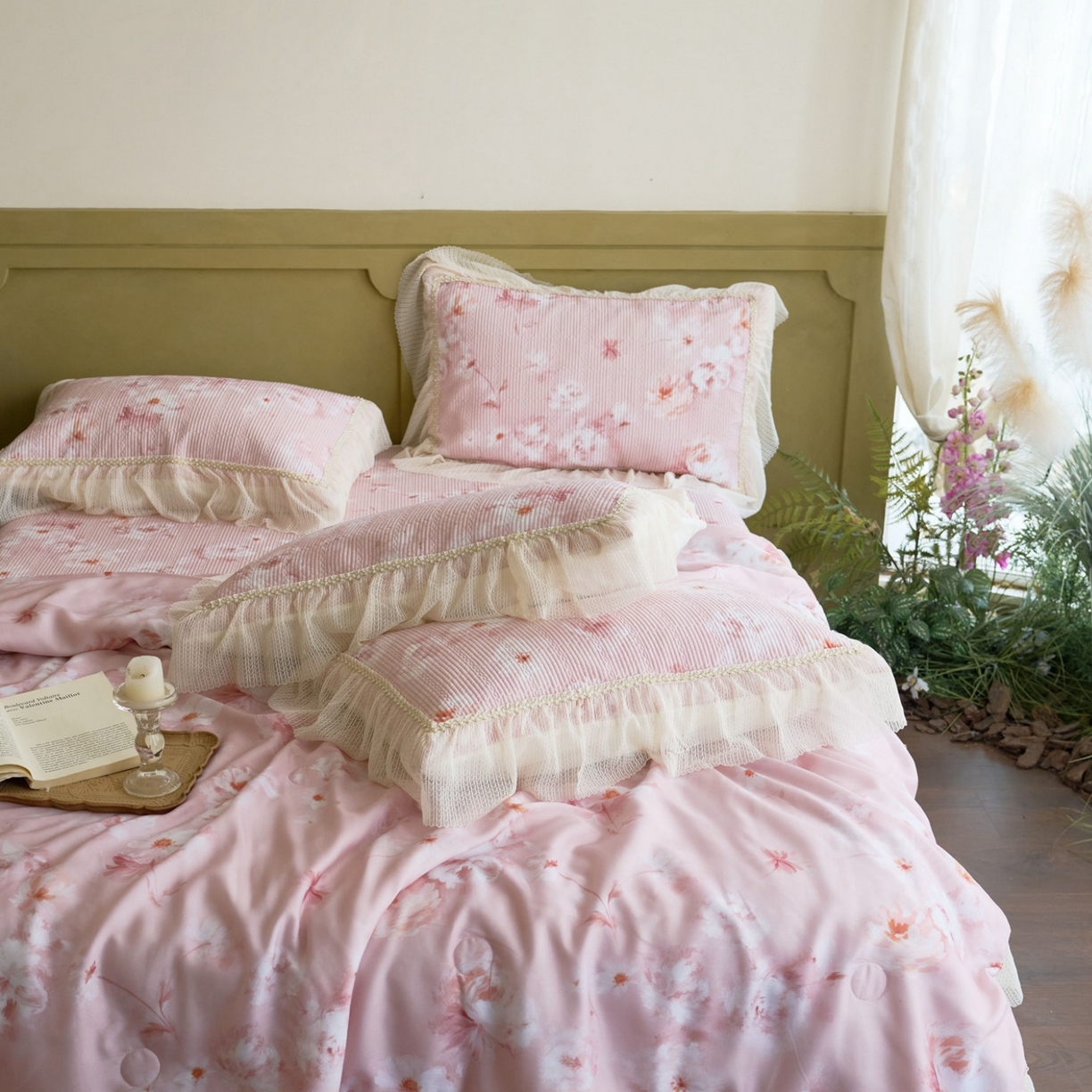 91家纺网 家纺一手货源 找家纺 （总）源舜家纺 2026新款莱赛尔天丝床盖三件套夏被四件套