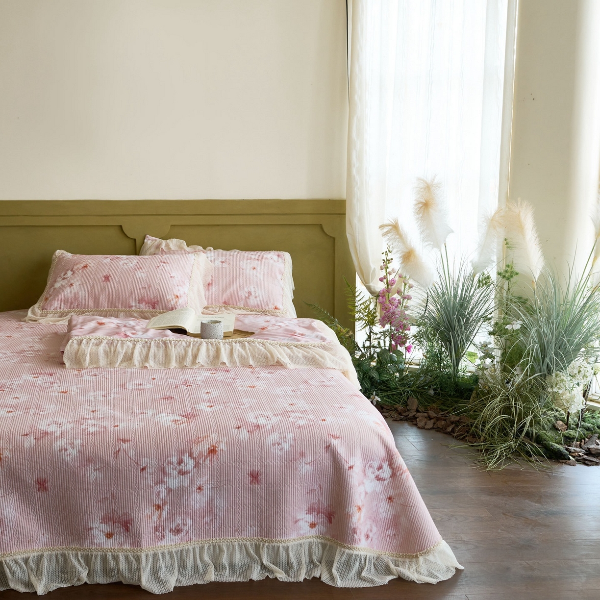 91家纺网 家纺一手货源 找家纺 （总）源舜家纺 2026新款莱赛尔天丝床盖三件套夏被四件套