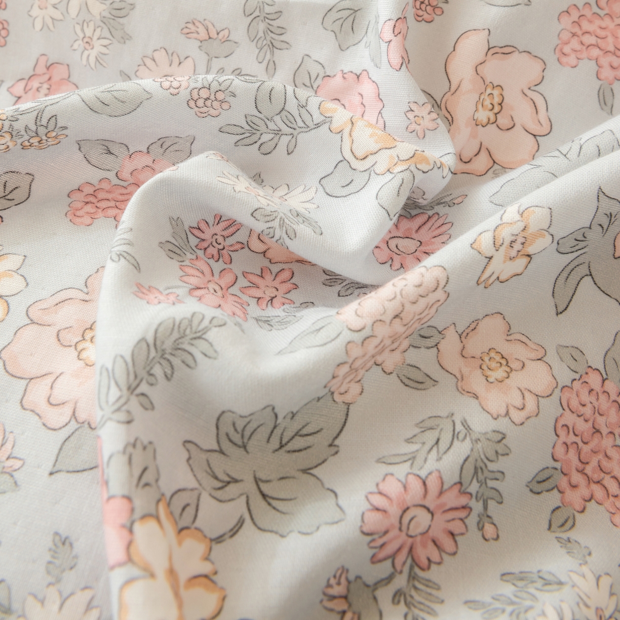 91家纺网 家纺一手货源 找家纺 雯雨家纺 2026春夏新款A类全棉有氧双层纱印花简约款四件套 香水繁花-兰