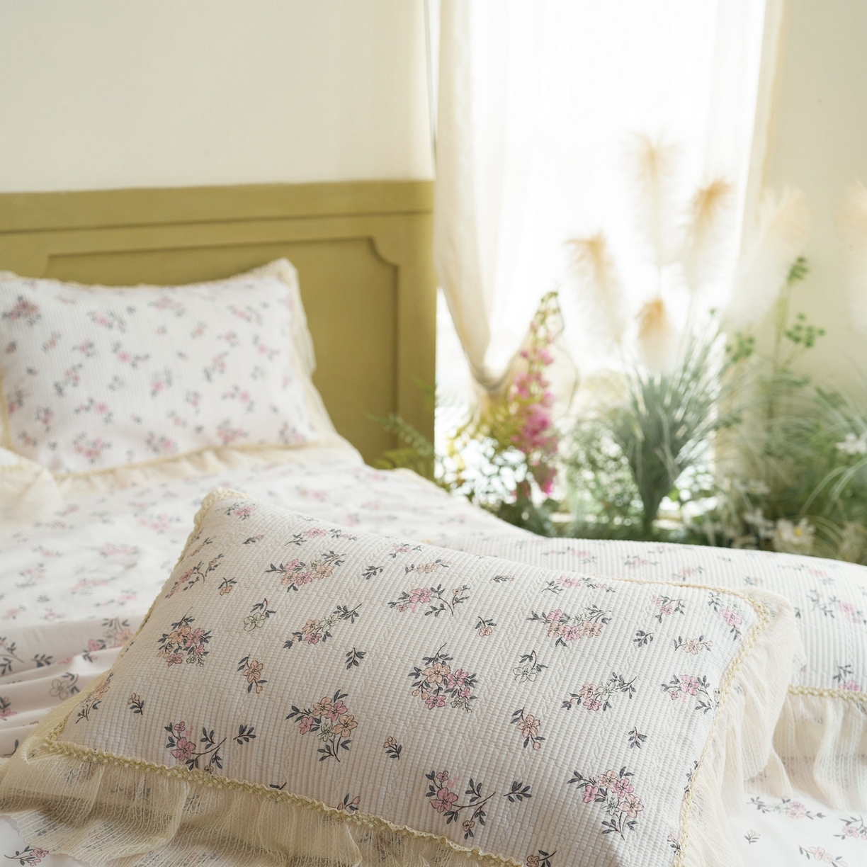 91家纺网 家纺一手货源 找家纺 源舜家纺 2026新款莱赛尔天丝床盖三件套夏被四件套 素锦