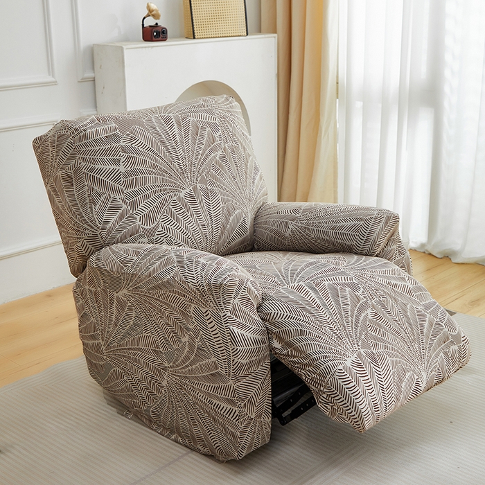 91家纺网 家纺一手货源 找家纺 逐日沙发套 2026新款牛奶丝印花-芝华仕 扇叶咖