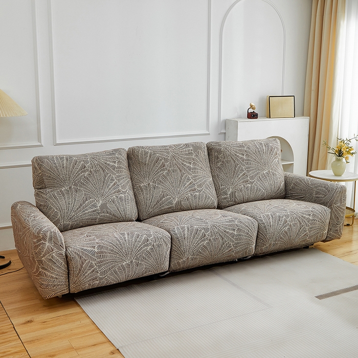 91家纺网 家纺一手货源 找家纺 逐日沙发套 2026新款牛奶丝印花-芝华仕 扇叶咖