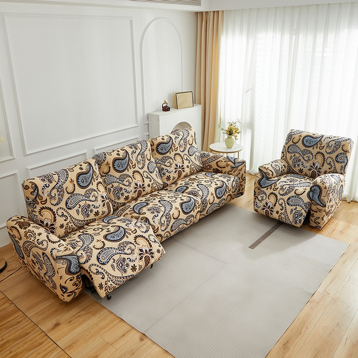 91家纺网 家纺一手货源 找家纺 逐日沙发套 2026新款牛奶丝印花-芝华仕 腰果花