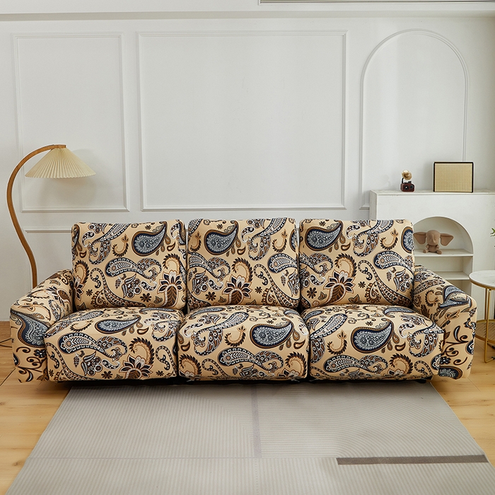 91家纺网 家纺一手货源 找家纺 逐日沙发套 2026新款牛奶丝印花-芝华仕 腰果花