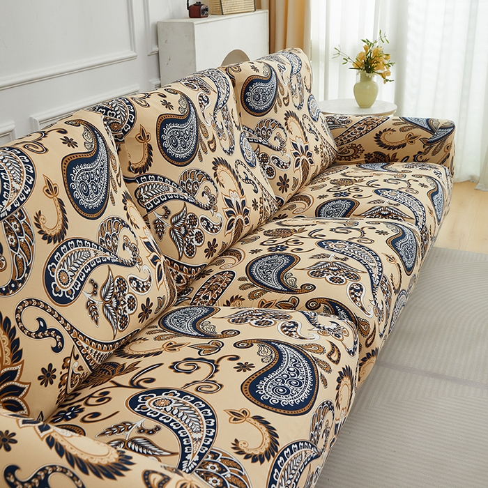 91家纺网 家纺一手货源 找家纺 逐日沙发套 2026新款牛奶丝印花-芝华仕 腰果花