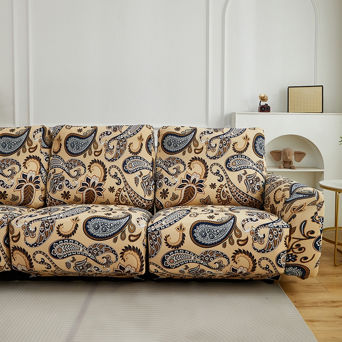 91家纺网 家纺一手货源 找家纺 逐日沙发套 2026新款牛奶丝印花-芝华仕 腰果花