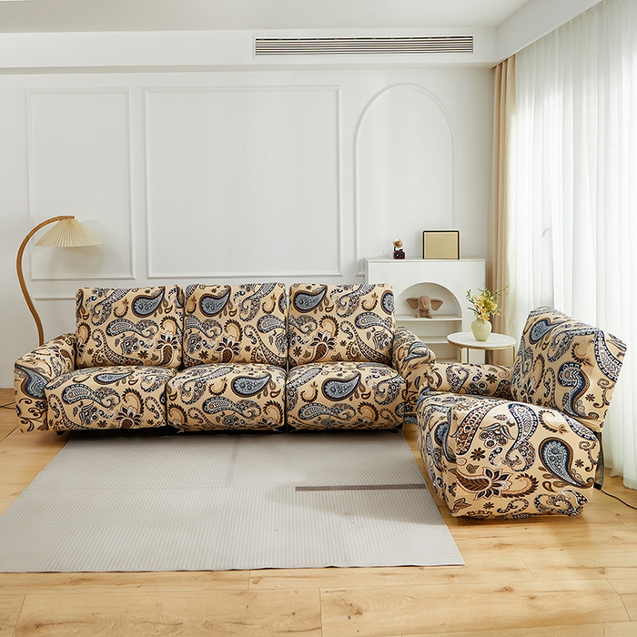 91家纺网 家纺一手货源 找家纺 逐日沙发套 2026新款牛奶丝印花-芝华仕 腰果花