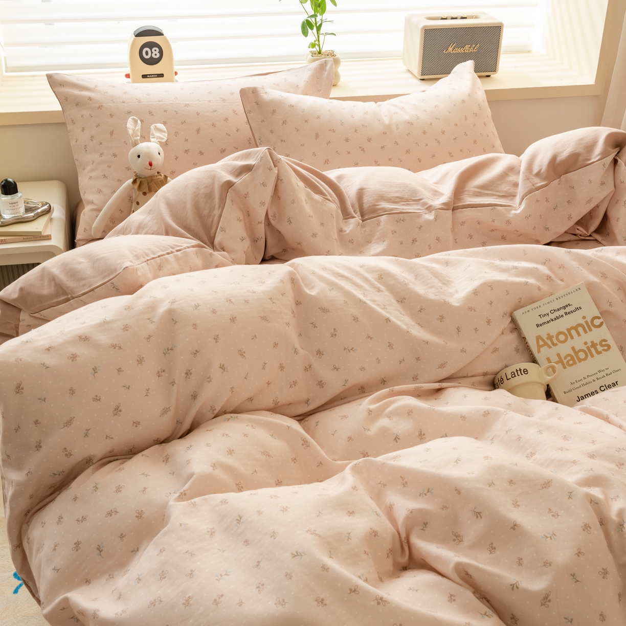 91家纺网 家纺一手货源 找家纺 雯雨家纺 2026春夏新款A类全棉有氧双层纱印花简约款四件套 叶香