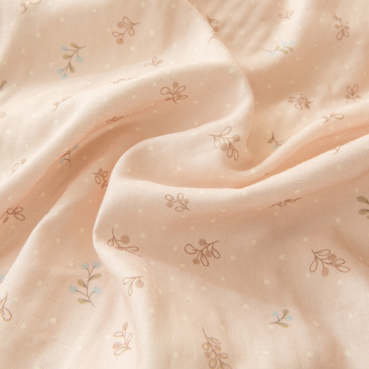 91家纺网 家纺一手货源 找家纺 雯雨家纺 2026春夏新款A类全棉有氧双层纱印花简约款四件套 叶香