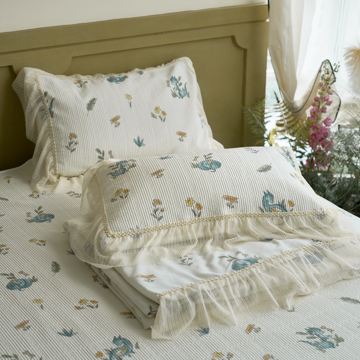 91家纺网 家纺一手货源 找家纺 源舜家纺 2026新款莱赛尔天丝床盖三件套夏被四件套 羽弦