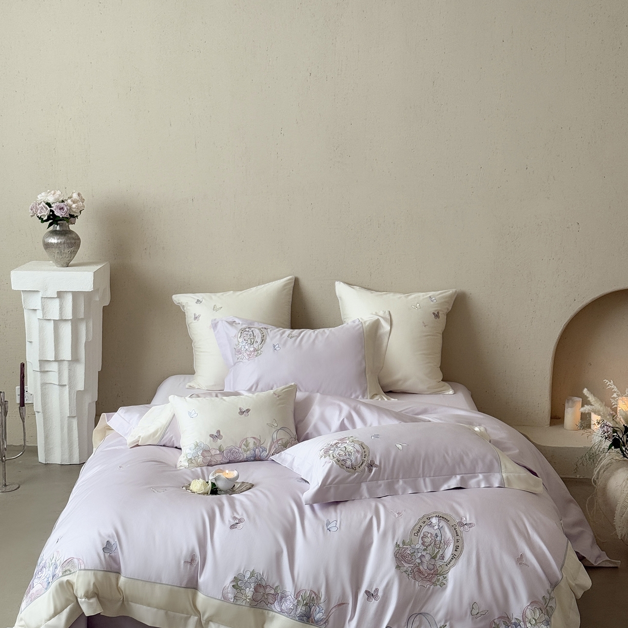 91家纺网 家纺一手货源 找家纺 MIU缪家居 2026新款亲肤舒适100支全棉四件套-爱丽丝梦境（基础控价431，券后控价388） 爱丽丝梦境-梦境紫