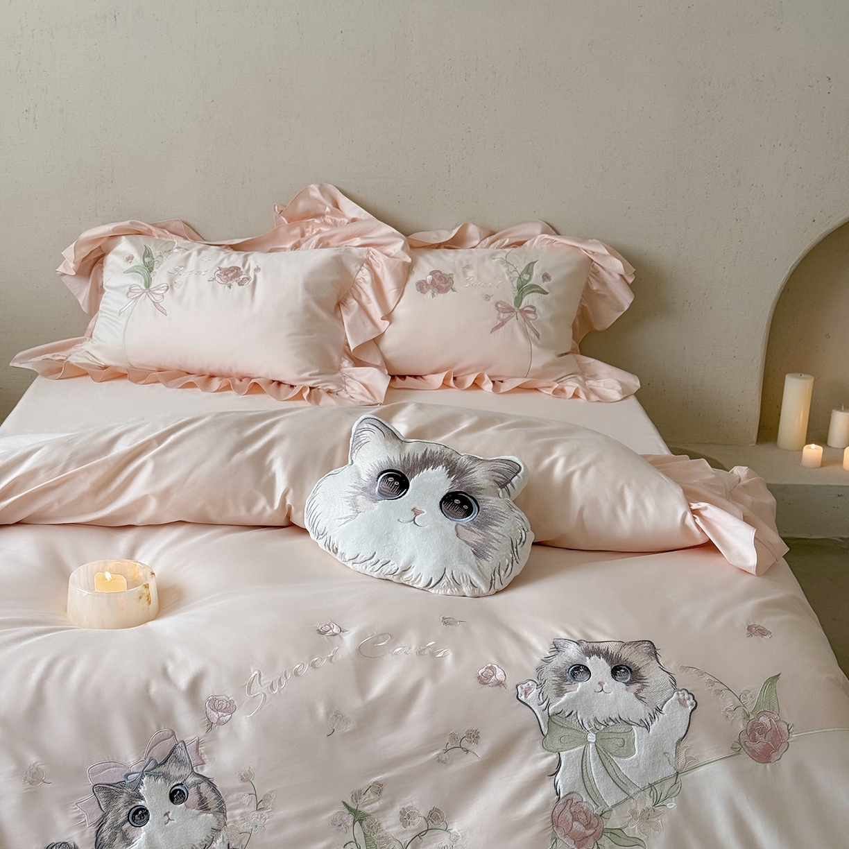 91家纺网 家纺一手货源 找家纺 （总）MIU缪家居 2026新款亲肤舒适100支全棉四件套-铃兰喵（基础控价431，券后控价388）