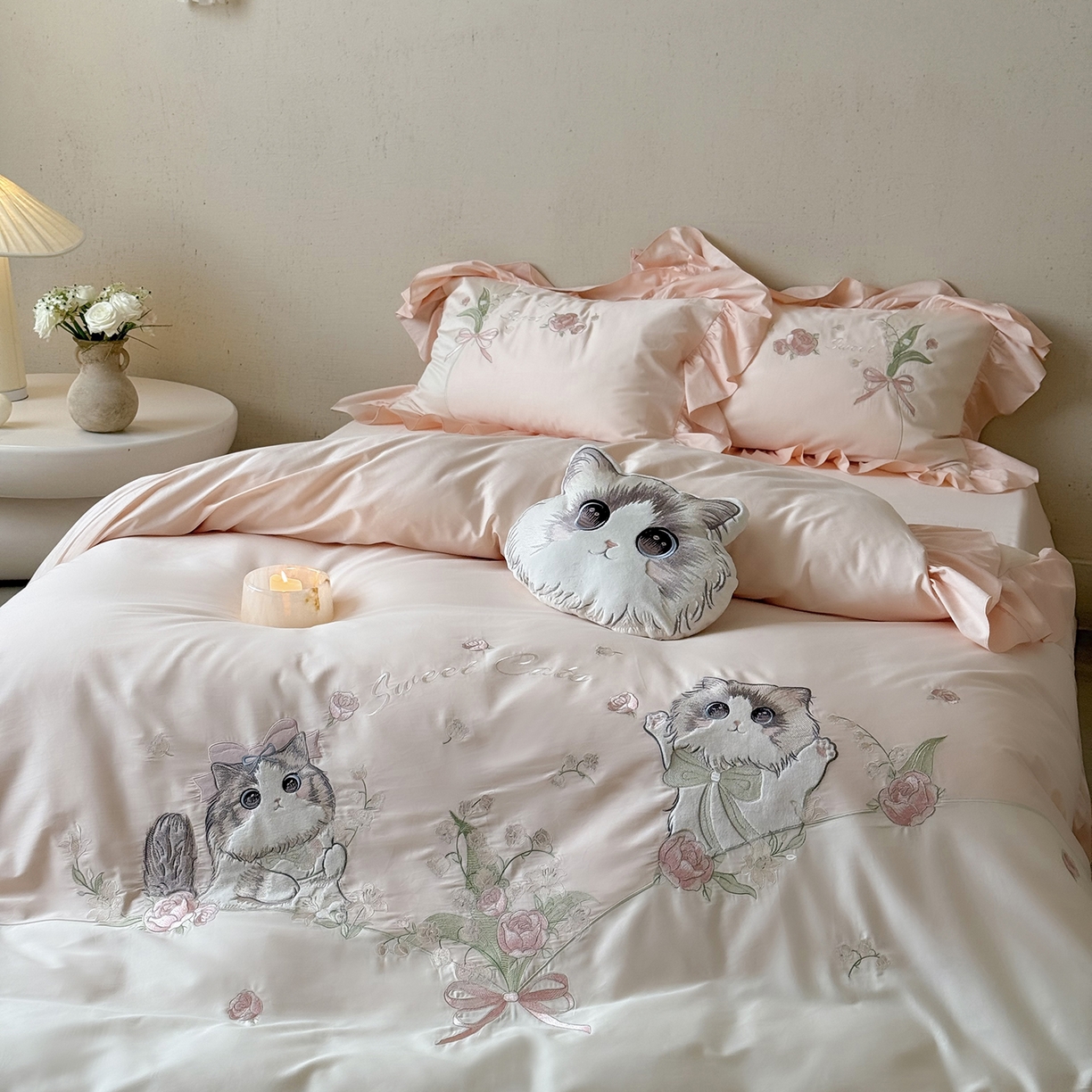 91家纺网 家纺一手货源 找家纺 （总）MIU缪家居 2026新款亲肤舒适100支全棉四件套-铃兰喵（基础控价431，券后控价388）