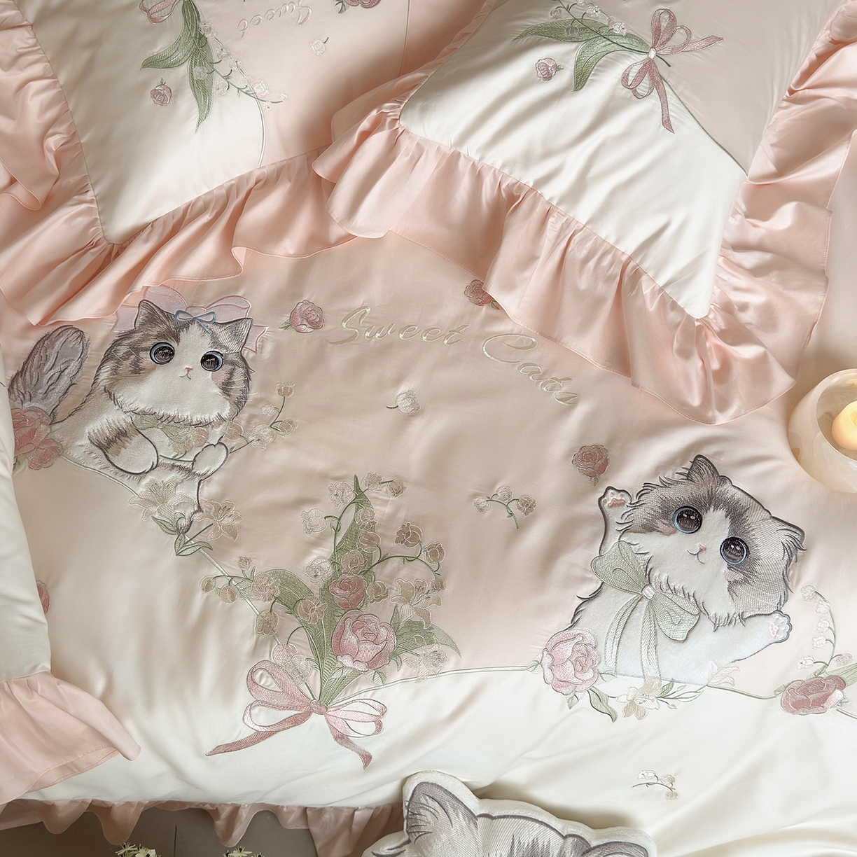 91家纺网 家纺一手货源 找家纺 （总）MIU缪家居 2026新款亲肤舒适100支全棉四件套-铃兰喵（基础控价431，券后控价388）