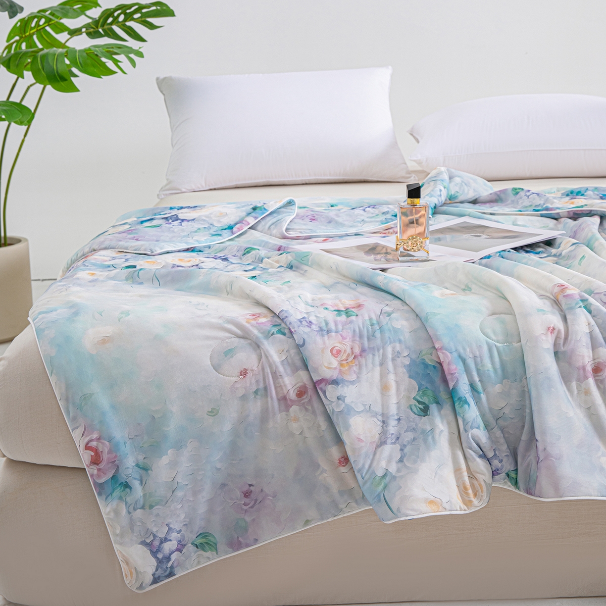 91家纺网 家纺一手货源 找家纺 芭芭棉家纺 2026新款凉感蚕丝夏被被子被芯 索菲亚