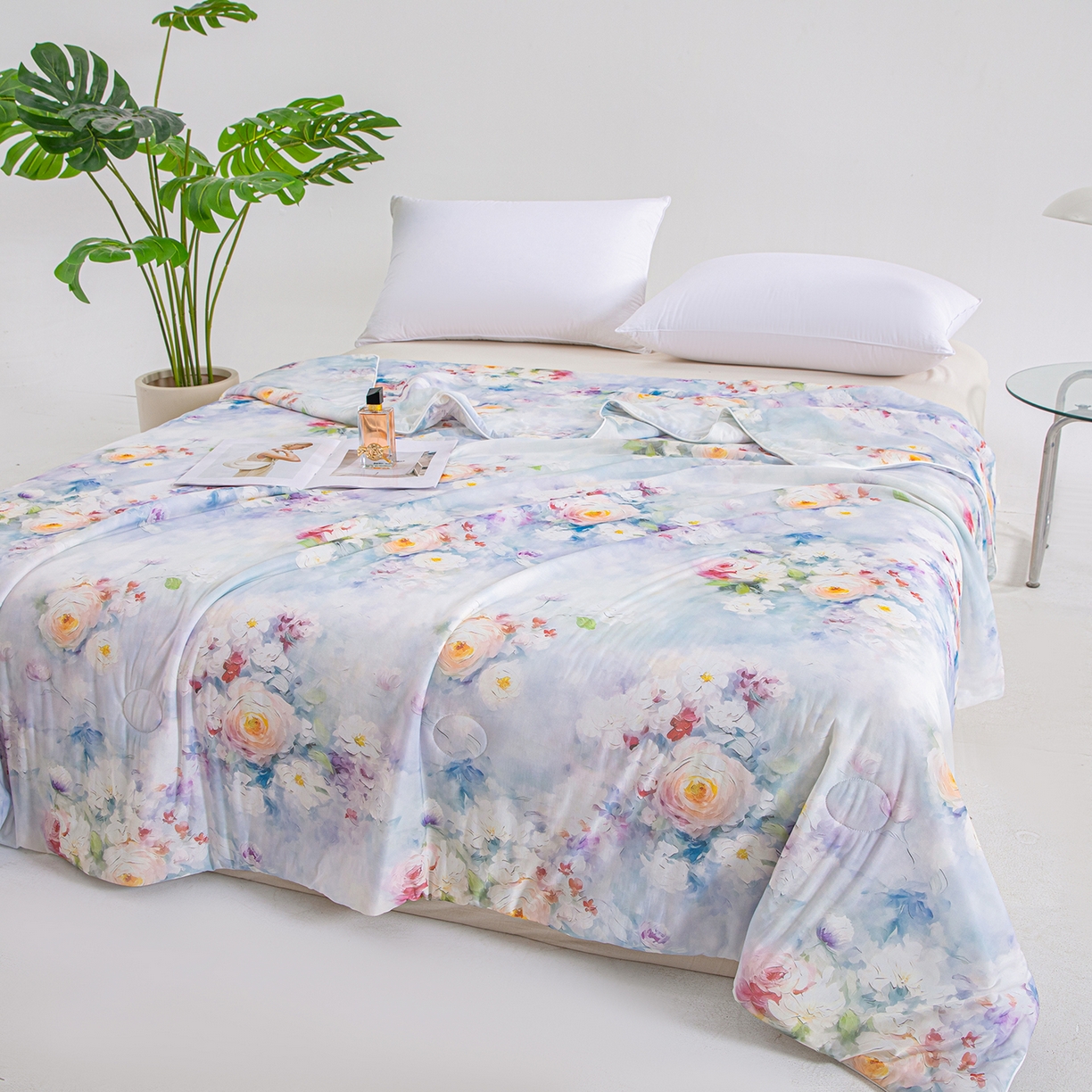 91家纺网 家纺一手货源 找家纺 芭芭棉家纺 2026新款凉感蚕丝夏被被子被芯 丽莎庄园