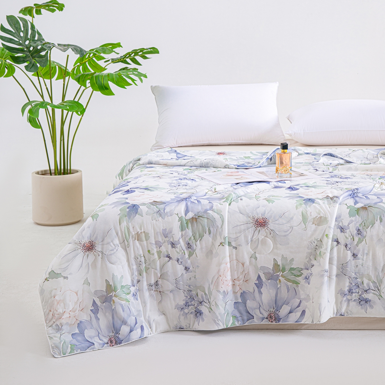 91家纺网 家纺一手货源 找家纺 芭芭棉家纺 2026新款凉感蚕丝夏被被子被芯 繁花