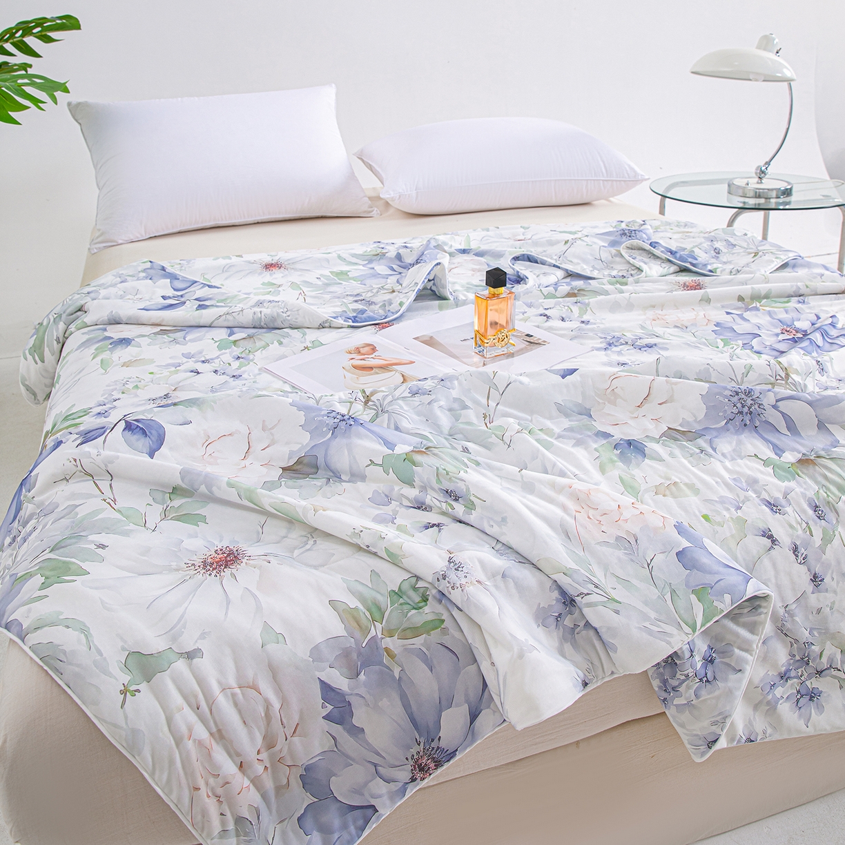 91家纺网 家纺一手货源 找家纺 芭芭棉家纺 2026新款凉感蚕丝夏被被子被芯 繁花