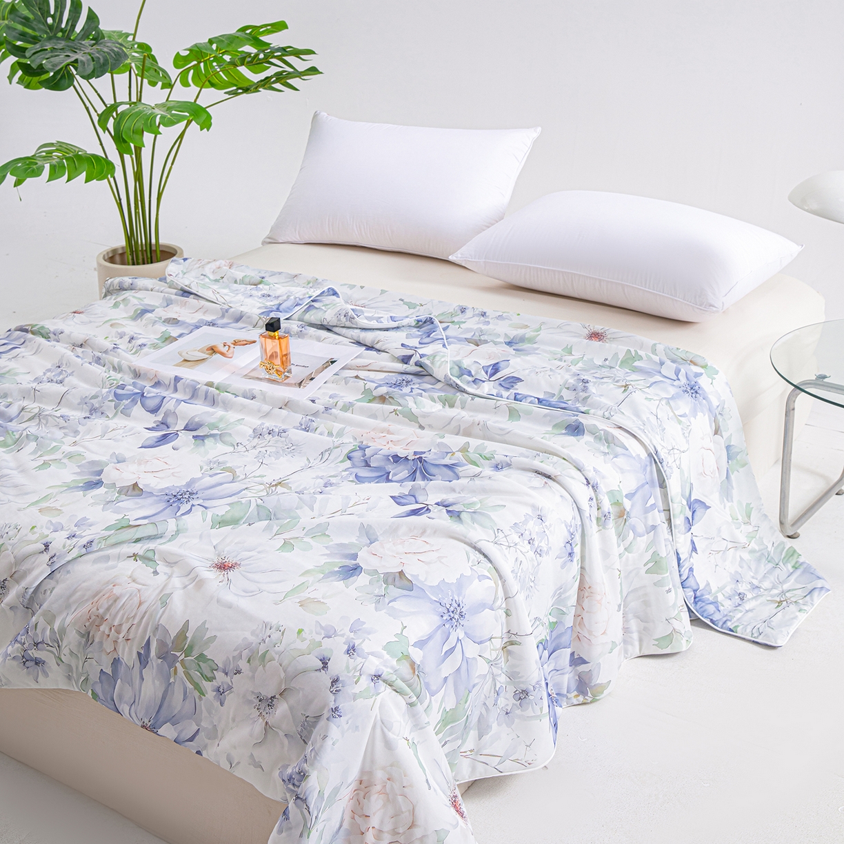 91家纺网 家纺一手货源 找家纺 芭芭棉家纺 2026新款凉感蚕丝夏被被子被芯 繁花