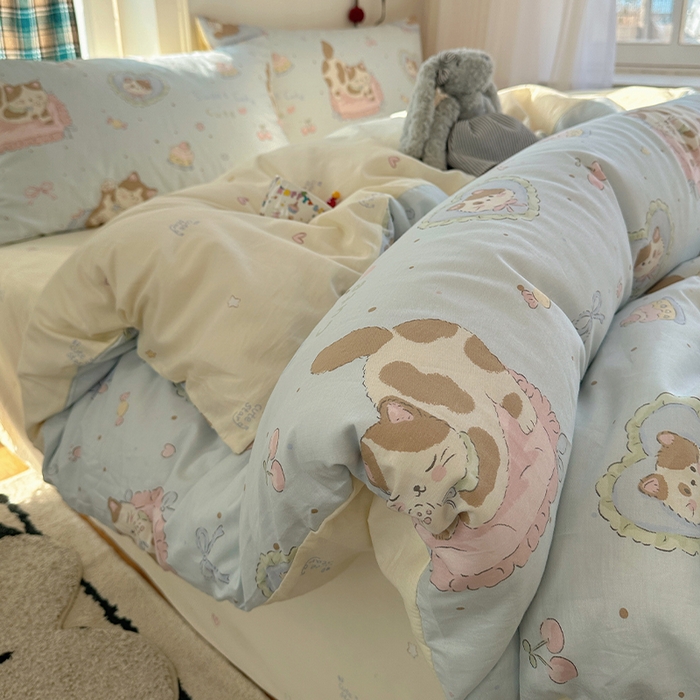 91家纺网 家纺一手货源 找家纺 （总）瑞莱 2026新款ing小清新费尔岛全棉四件套