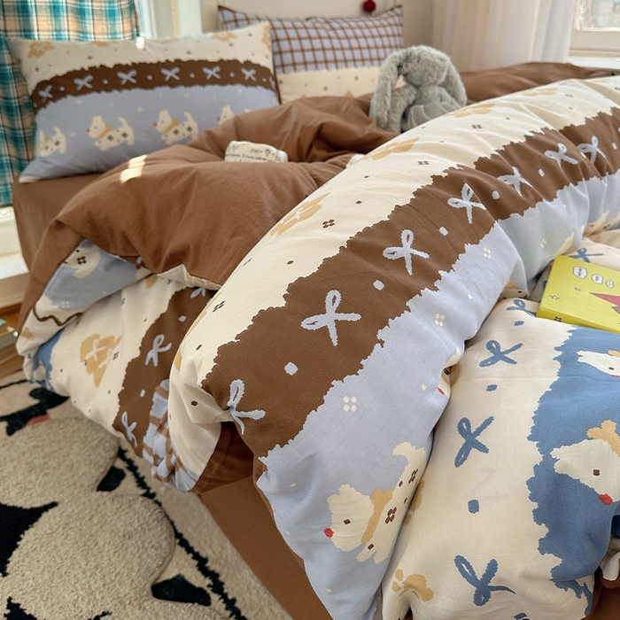 91家纺网 家纺一手货源 找家纺 （总）瑞莱 2026新款ing小清新费尔岛全棉四件套