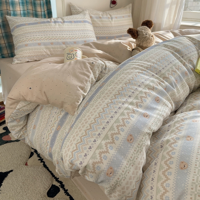 91家纺网 家纺一手货源 找家纺 （总）瑞莱 2026新款ing小清新费尔岛全棉四件套