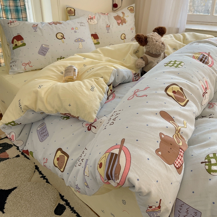 91家纺网 家纺一手货源 找家纺 （总）瑞莱 2026新款ing小清新费尔岛全棉四件套