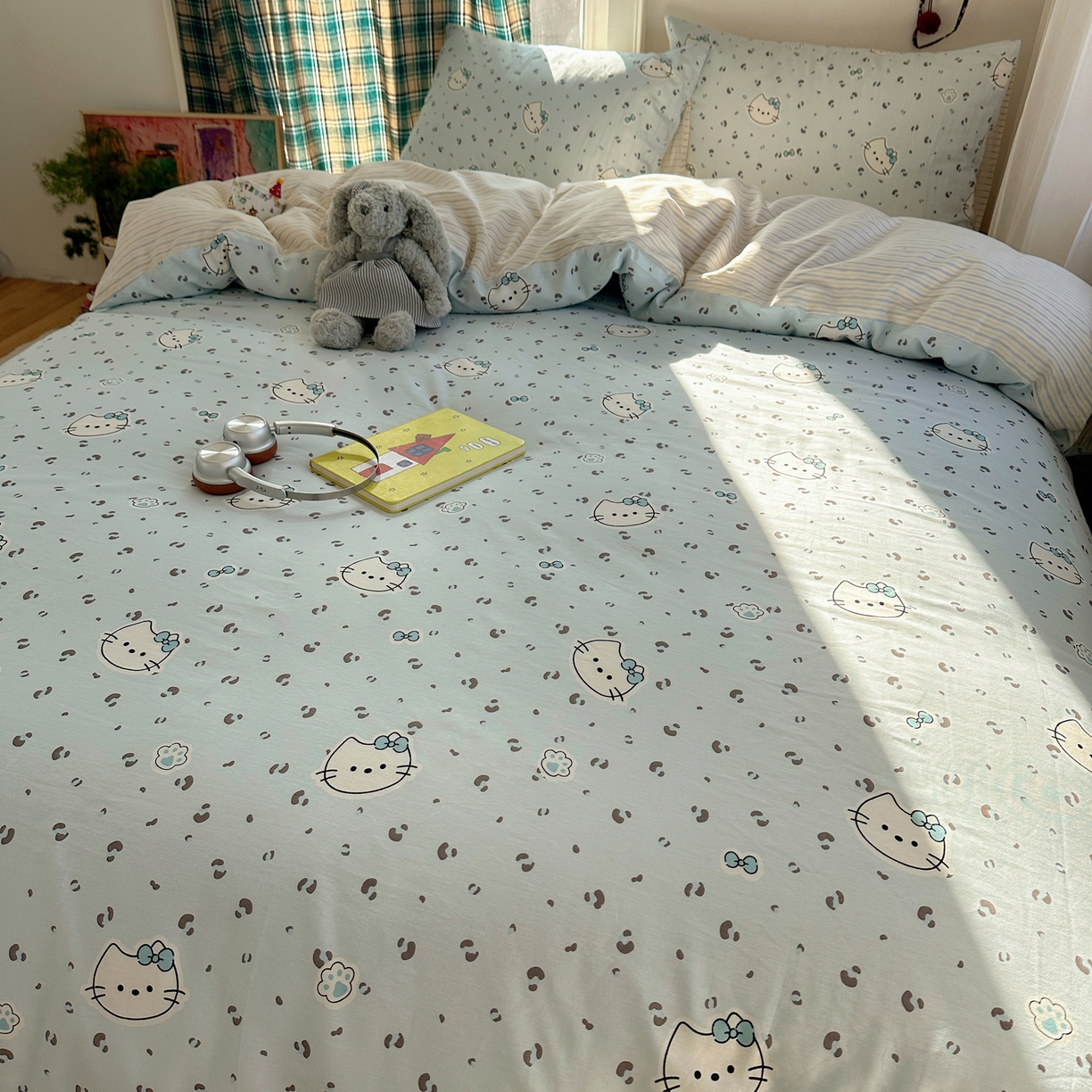 91家纺网 家纺一手货源 找家纺 瑞莱 2026新款ing小清新费尔岛全棉四件套 凯迪小姐