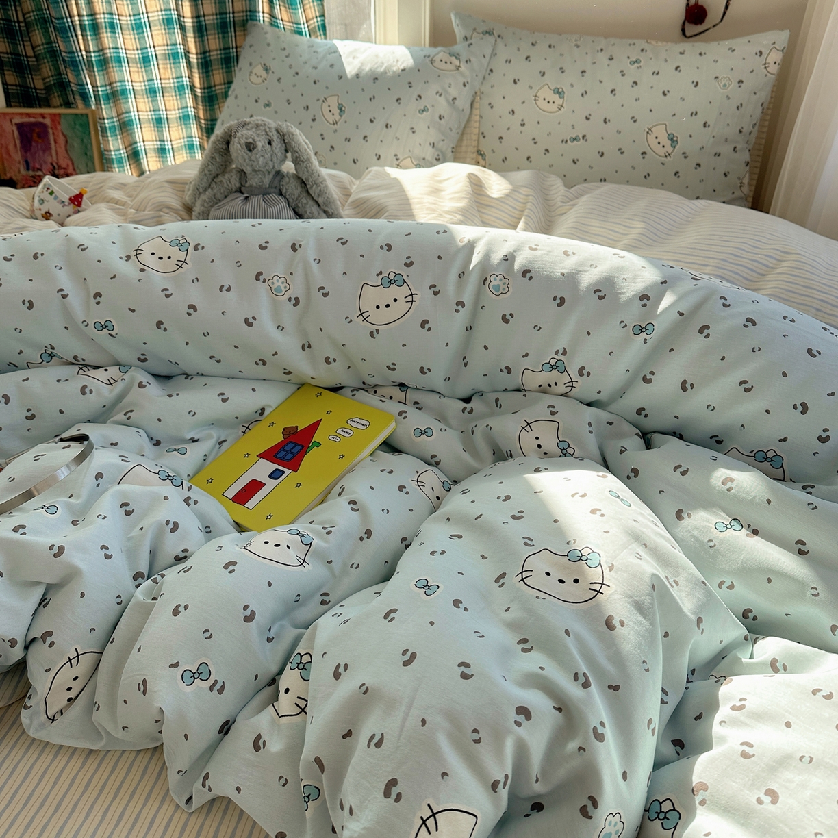 91家纺网 家纺一手货源 找家纺 瑞莱 2026新款ing小清新费尔岛全棉四件套 凯迪小姐