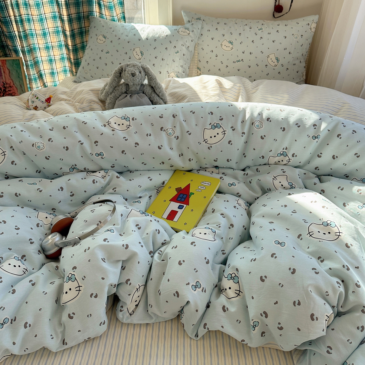 91家纺网 家纺一手货源 找家纺 瑞莱 2026新款ing小清新费尔岛全棉四件套 凯迪小姐