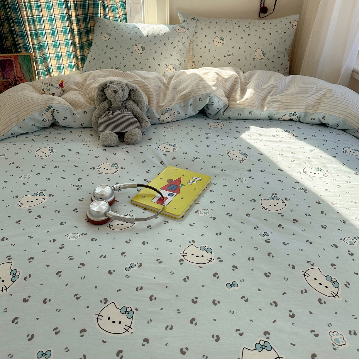 91家纺网 家纺一手货源 找家纺 瑞莱 2026新款ing小清新费尔岛全棉四件套 凯迪小姐