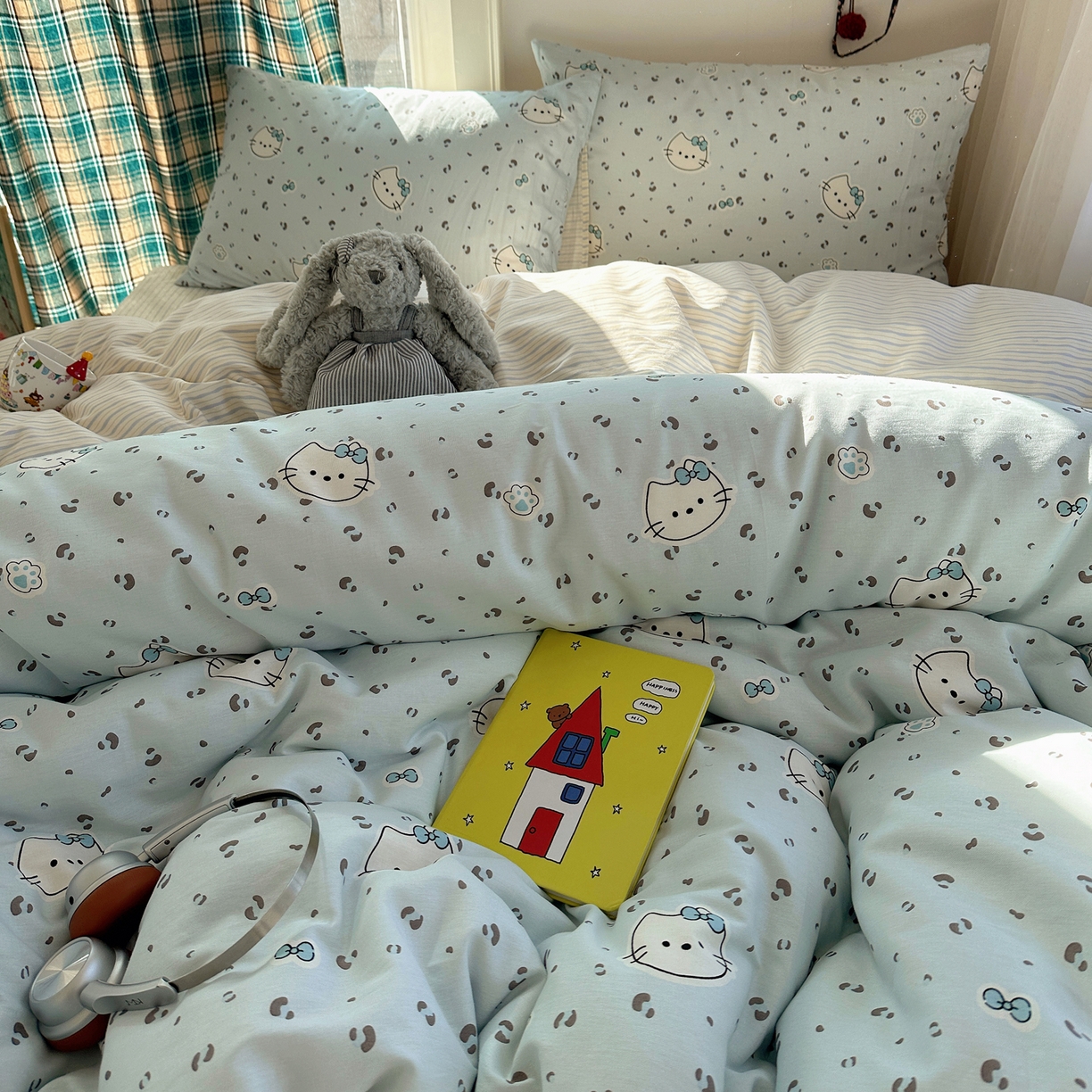 91家纺网 家纺一手货源 找家纺 瑞莱 2026新款ing小清新费尔岛全棉四件套 凯迪小姐