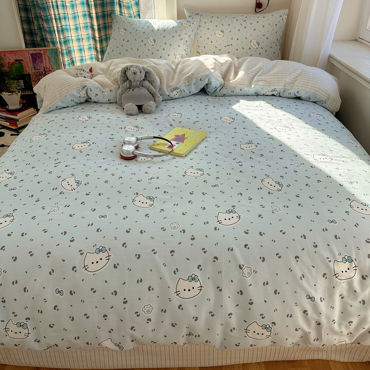 91家纺网 家纺一手货源 找家纺 瑞莱 2026新款ing小清新费尔岛全棉四件套 凯迪小姐