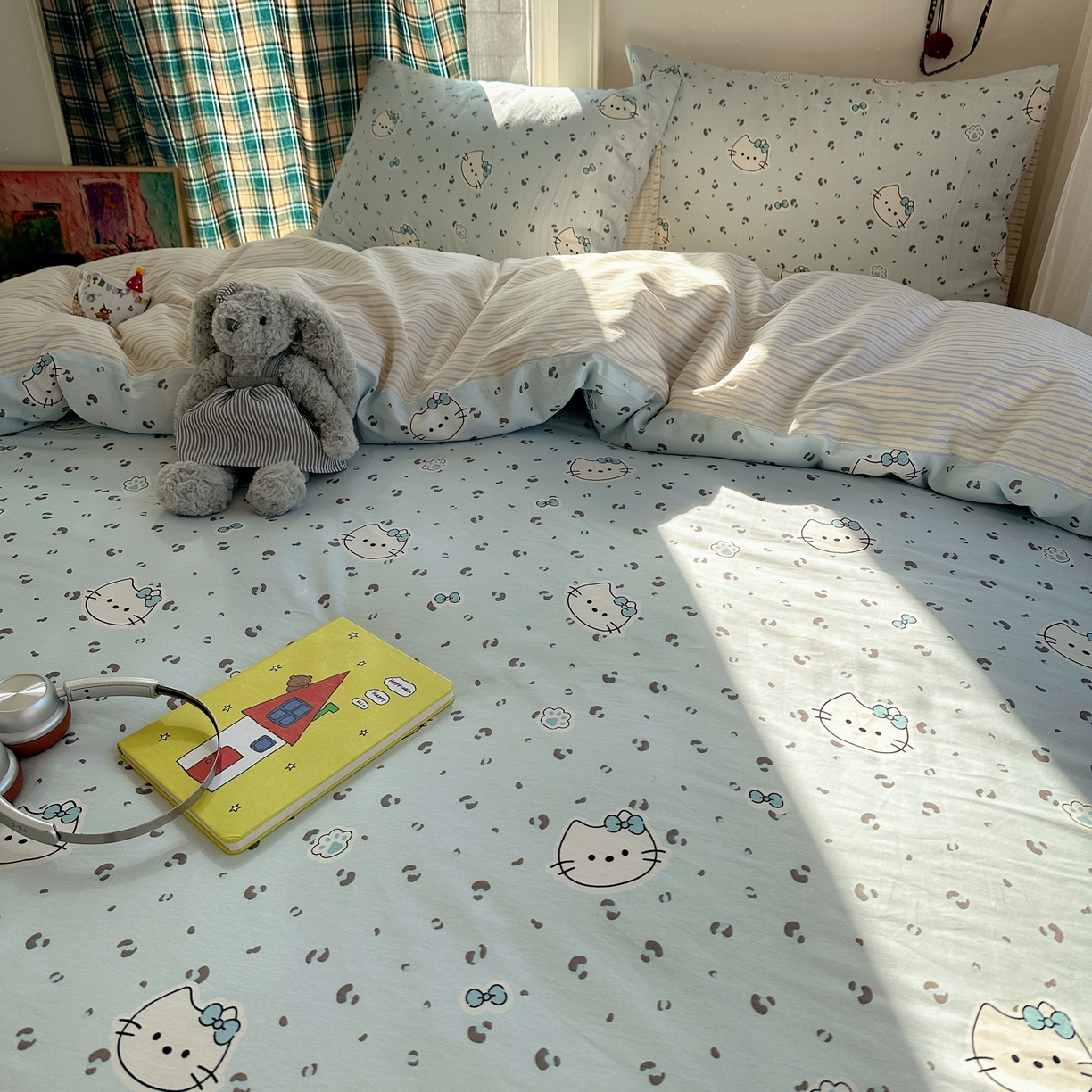 91家纺网 家纺一手货源 找家纺 瑞莱 2026新款ing小清新费尔岛全棉四件套 凯迪小姐