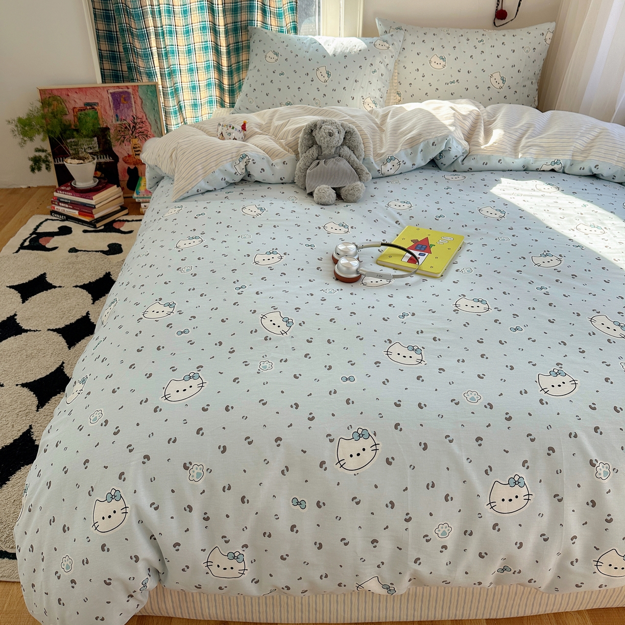 91家纺网 家纺一手货源 找家纺 瑞莱 2026新款ing小清新费尔岛全棉四件套 凯迪小姐