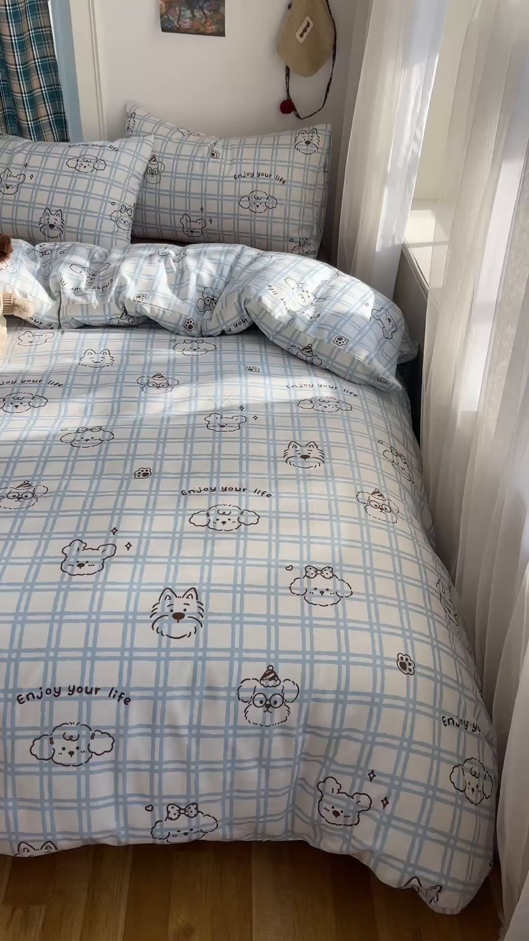 91家纺网 家纺一手货源 找家纺 瑞莱 2026新款ing小清新费尔岛全棉四件套 酷仔