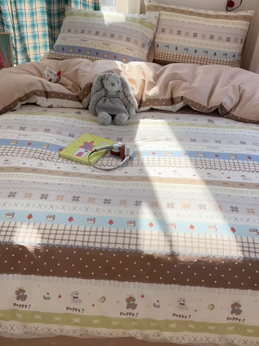 91家纺网 家纺一手货源 找家纺 瑞莱 2026新款ing小清新费尔岛全棉四件套 童年小事