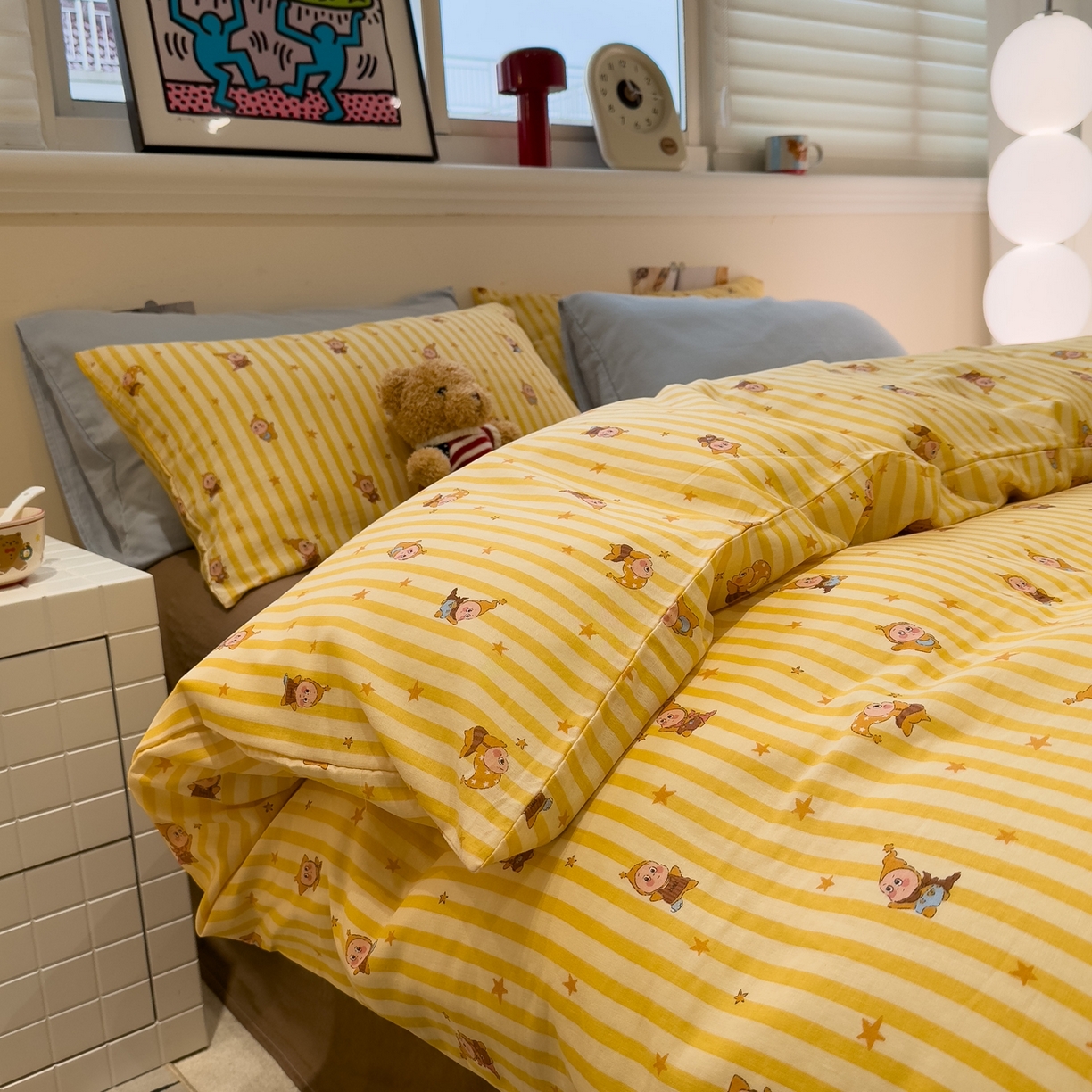 91家纺网 家纺一手货源 找家纺 （总）呗旺鹿 2026新款全棉撞色双层纱四件套