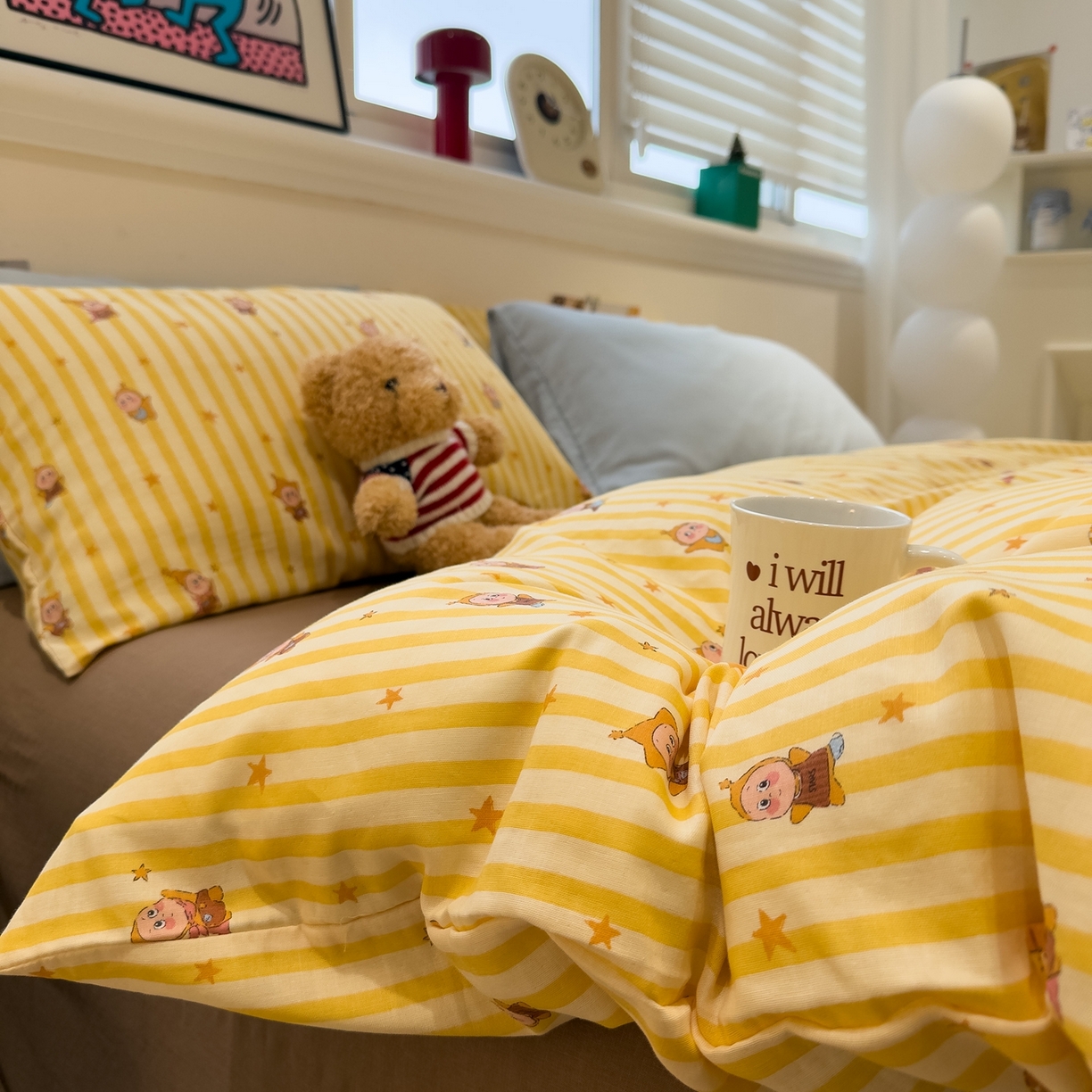 91家纺网 家纺一手货源 找家纺 （总）呗旺鹿 2026新款全棉撞色双层纱四件套