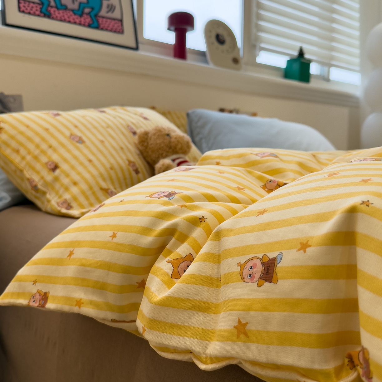 91家纺网 家纺一手货源 找家纺 （总）呗旺鹿 2026新款全棉撞色双层纱四件套