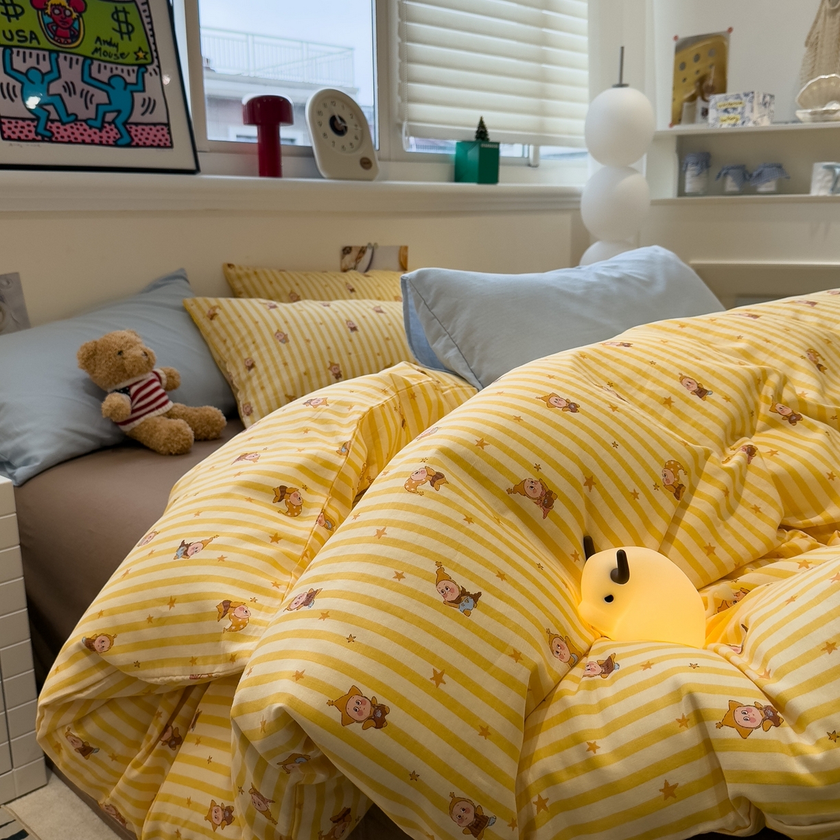 91家纺网 家纺一手货源 找家纺 （总）呗旺鹿 2026新款全棉撞色双层纱四件套