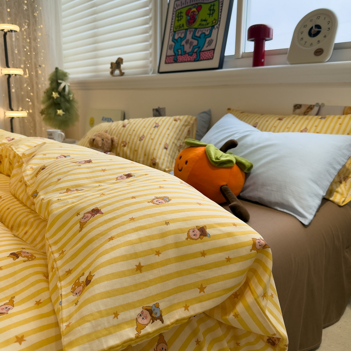 91家纺网 家纺一手货源 找家纺 （总）呗旺鹿 2026新款全棉撞色双层纱四件套