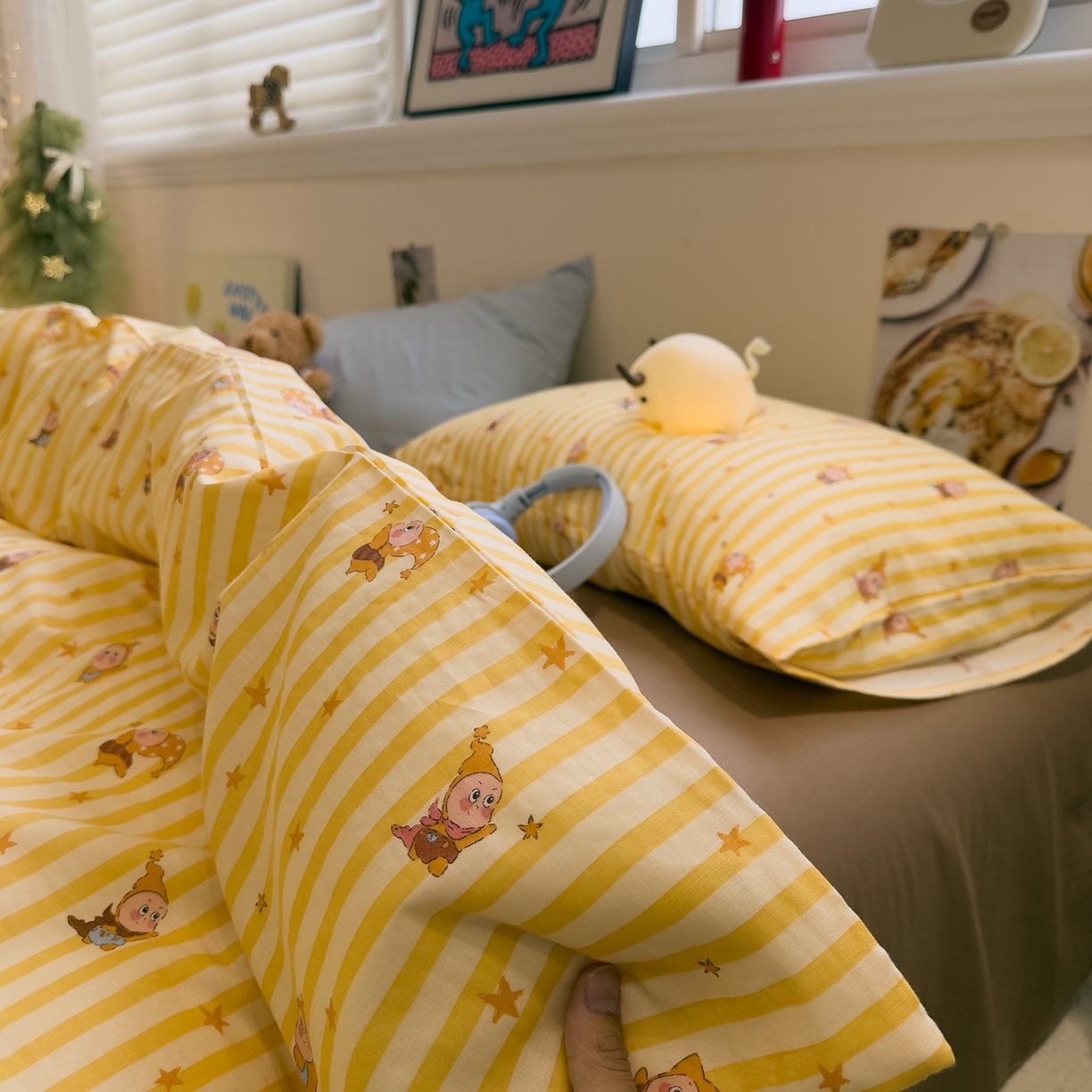 91家纺网 家纺一手货源 找家纺 （总）呗旺鹿 2026新款全棉撞色双层纱四件套