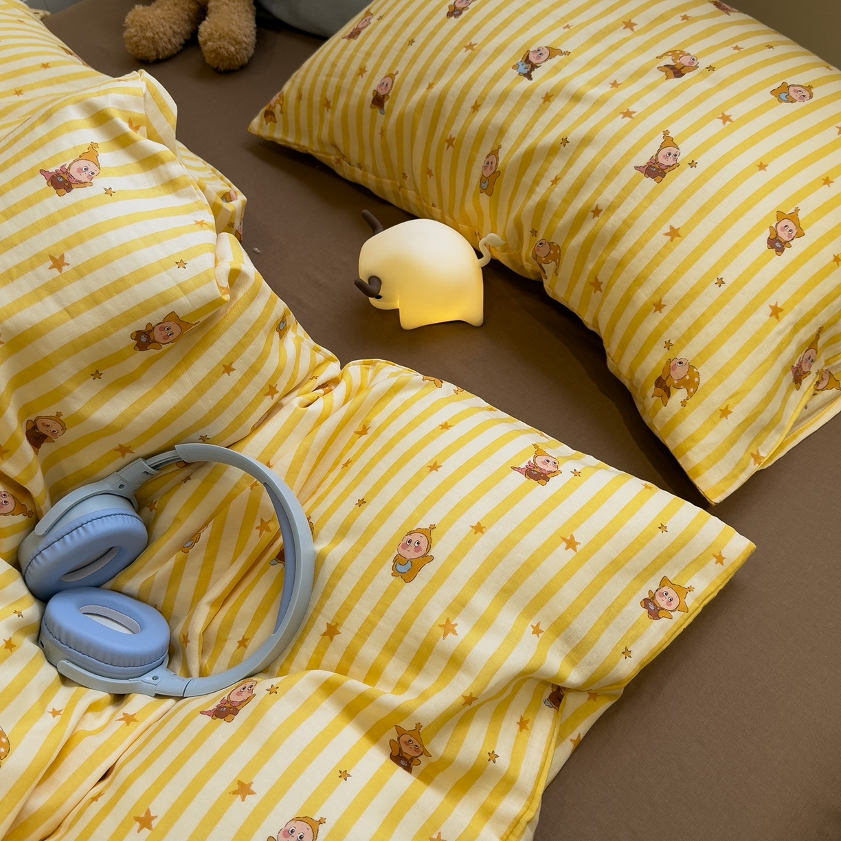 91家纺网 家纺一手货源 找家纺 （总）呗旺鹿 2026新款全棉撞色双层纱四件套