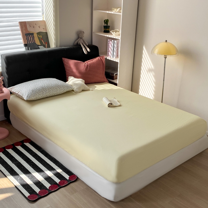 91家纺网 家纺一手货源 找家纺 对白 2026新款ins风全棉色织水洗棉纯棉简约极简格子系列四件套-草莓奶昔【提供买家秀】 草莓奶昔（枕套格子）