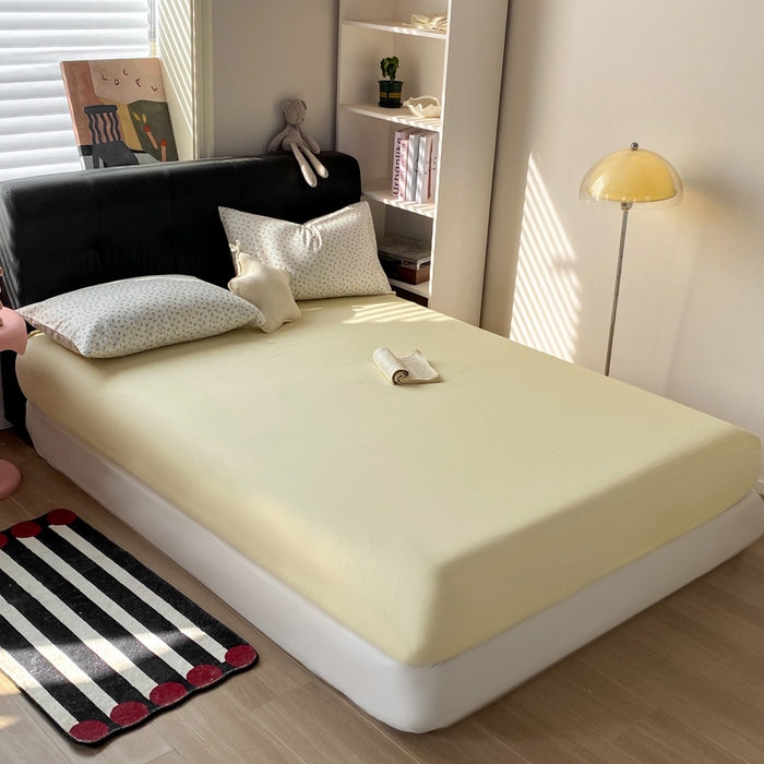 91家纺网 家纺一手货源 找家纺 对白 2026新款ins风全棉色织水洗棉纯棉简约极简格子系列四件套-草莓奶昔【提供买家秀】 草莓奶昔（枕套格子）