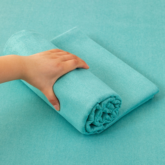 91家纺网 家纺一手货源 找家纺 居美良品 2026新款无印风正宗加厚老粗布床单单件枕套三件套可做凉席 宝石-青