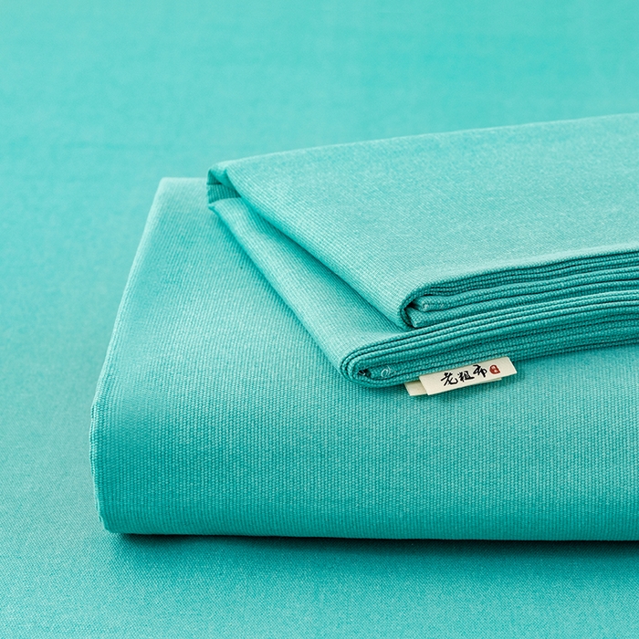91家纺网 家纺一手货源 找家纺 居美良品 2026新款无印风正宗加厚老粗布床单单件枕套三件套可做凉席 宝石-青
